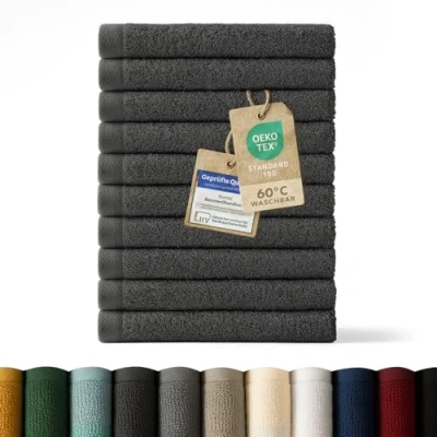 Abbildung von Blumtal Gästehandtücher 30x30cm weich und saugstark, Frottee (12 St), 12er 24er Set, 100% Baumwolle