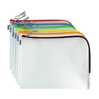 Abbildung von HERMA 20013 Dokumententasche A4 mit Reißverschluss transparent bunt, 10 Stück, große verschließbare Sichttaschen Zipper, farbige Aufbewahrungstaschen für Laptop, Tablet, Dokumente, Unterlagen