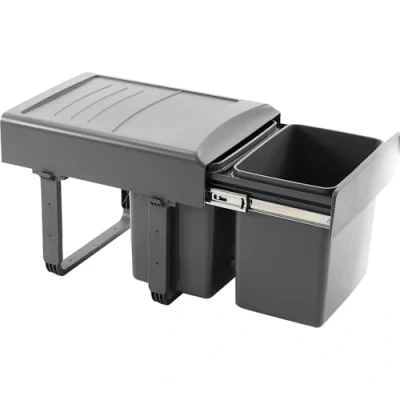Abbildung von EKOTECH Einbau Abfallsammler Mega 40 2 x 15 Liter Kunststoff Grau