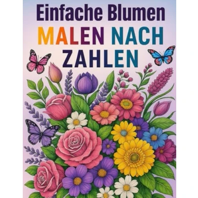 Abbildung von Einfache Blumen Malen nach Zahlen: Großdruck Malbuch für Erwachsene und Senioren