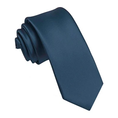 Abbildung von JEMYGINS Schmale Herren Krawatte einfarbig in verschiedenen Farben 6cm (Dunkelblau2)