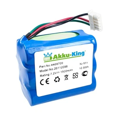 Abbildung von Akku King kompatibel mit IROBOT Braava 380T, 380, Mint Plus 5200, 5200C ersetzt 4409709, GPRHC202N026 NI MH 1500mAh 7.2V