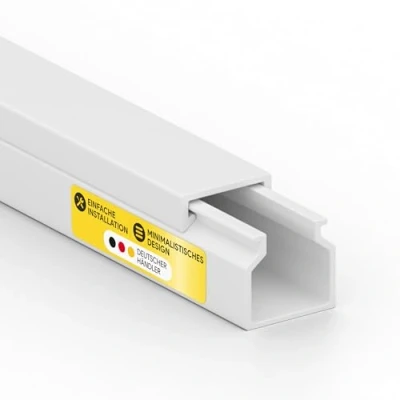 Abbildung von Kabelkanal aus hochwertigem PVC weiß Kabelleiste 2m 1 Stück 12x12mm