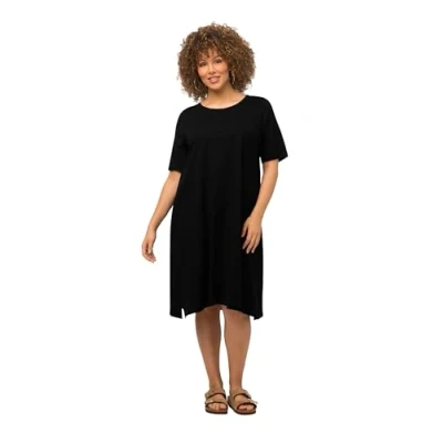 Abbildung von Ulla Popken Jerseykleid, Damen, Größe: 46/48, Zwart
