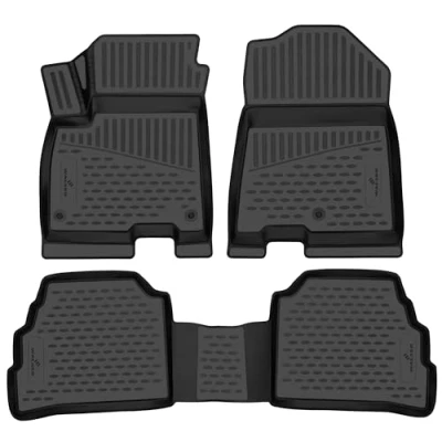 Abbildung von Walser XTR Gummi Fussmatten Auto kompatibel mit Kia NIRO I 09/2016 08/2022, 100% passgenaue Fußmatten, robuste Universal Fußmatte Auto, Gummimatten