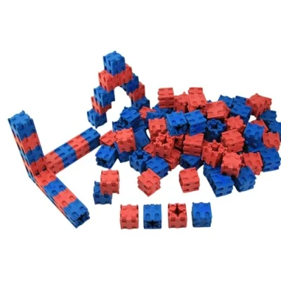 Abbildung von Wissner® aktiv lernen Lernspielzeug Steckwürfel 2x2x2cm (Rot/Blau) (30 &amp; 100 Stück), RE Wood® (100 St),