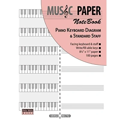 Abbildung von MUSIC PAPER NoteBook Piano Keyboard Diagram &amp; Standard Staff (piano series)