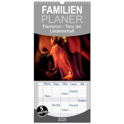 Abbildung von Familienplaner 2025 Flamenco Tanz der Leidenschaft mit 5 Spalten (Wandkalender, 21 cm x 45 cm), CALVENDO