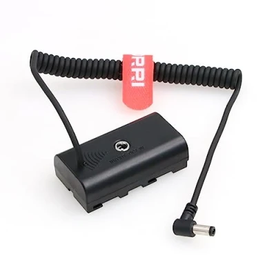 Abbildung von DRRI NP F970 F960 F770/F750/F550 Dummy Battery DC Coupler Spring Cable for PortKeys LH5H Monitor Atomos Shinobi YN300 II YN 600 W260 CN 160 1266