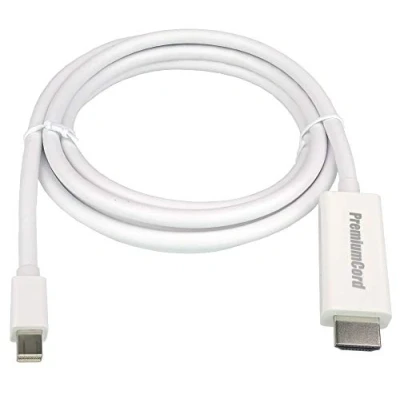 Abbildung von PremiumCord Adapterkabel mini DisplayPort auf HDMI M/M 5 m, DP, Kompatibel mit Video FULL HD 1080p, Dolby True HD, weiß
