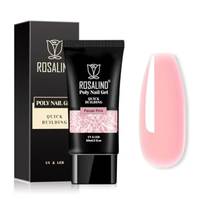 Abbildung von ROSALIND Rosa Poly Nail Gel, 60ML Art Acrylgel für Nägel, UV/LED Nagellack Gel Verlängerungskleber Maniküre Reparatur Nagelverlängerung, Honey Peach