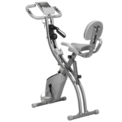 Abbildung von HOMCOM Heimtrainer X Bike 2 in 1 klappbarer Hometrainer (Magnetwiderstand, tlg., Fahrradtrainer), für Wohnzimmer, Grau