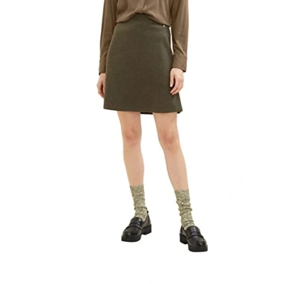 Abbildung von TOM TAILOR Damen 1034011 Basic Minirock, 30668 Tarmac Khaki Melange, 42