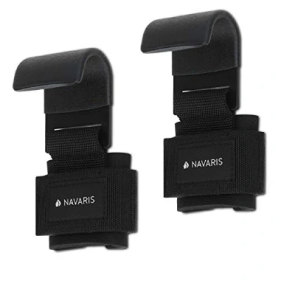 Abbildung von Navaris Zughilfe Set mit Haken für Krafttraining Profi Kraftsport Straps (1 tlg)