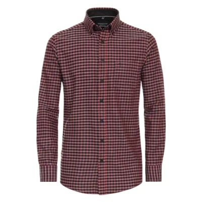 Abbildung von CASAMODA Comfort Fit Hemd Langarm Button Down Kragen Karo rot Gr. M