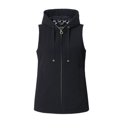 Abbildung von Ulla Popken Textured Hooded VEST Weste, Damen, Größe: 42/44, Black