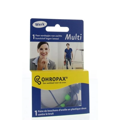 Abbildung von OHROPAX Multi Lamellenstöpsel mit Band 2x 1 Ohrstöpsel Zum Schutz vor Lärm beim Heimwerken, am Arbeitsplatz oder auch in der Freizeit Immer griffbereit dank Umhängeband