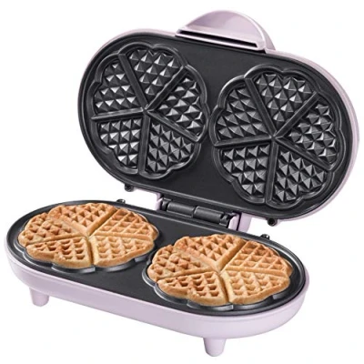 Abbildung von bestron Waffeleisen Doppel Herzwaffelautomat rosa[ 597744]