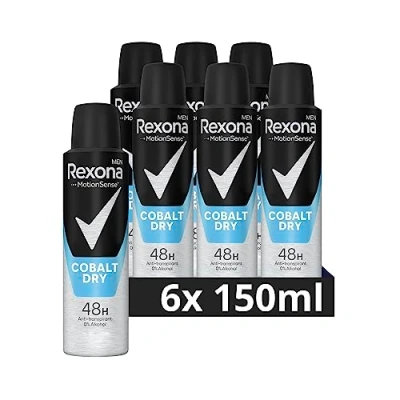 Abbildung von Rexona Men MotionSense Deo Spray Cobalt Dry Anti Transpirant mit 48 Stunden Schutz gegen Körpergeruch und Achselnässe 6x 150 ml