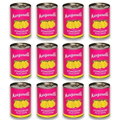 Abbildung von DELICRET Tomaten aus Kampanien, Süditalien authentischer, italienischer Tomatengeschmack Marzanella Gelbe 12 x 400g