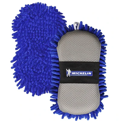 Abbildung von Michelin 009483 Autowasch Handschuh Polyester Blau, beige
