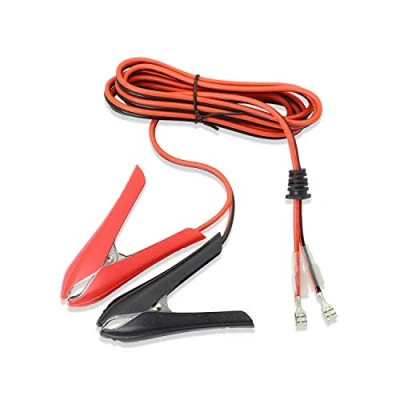 Abbildung von GELRHONR Batterie Krokodilklemmen mit kable 1.8M,18AWG 12V 24V Autobatterie Clip Verlängerungskabel Quick Splice Crimp Lock Terminal