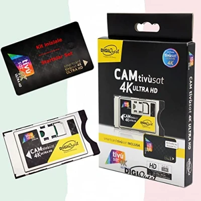 Abbildung von DIGIQuest 4K UHD Black TivuSat Card &amp; Ultra HD SmartCam (aktiviert) CI Modul