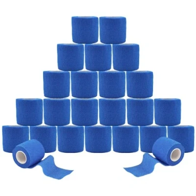Abbildung von ANAMPION Selbsthaftende Bandage 24Rollen,5cmx4.5m Non Woven Haftbandage Selbstklebend für Mensch und Tier,Flexibel Selbstklebender Verband Sprunggelenke Schwellung,Sport,Haustiere(4 Farbe Mix)