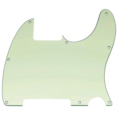 Abbildung von Musiclily 8 Löcher Schlagbrett Pickguard für Fender USA/Mexican Telecaster Esquire E Gitarre,3 lagig Mint Green