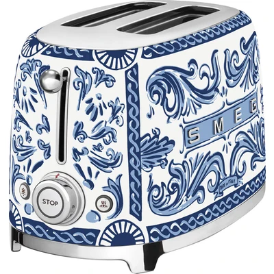 Abbildung von Smeg Toaster &quot;TSF01DGBEU&quot;, 2 Schlitze, für Scheiben, 950 W, Dolce &amp; Gabbana Blue Mediterraneo