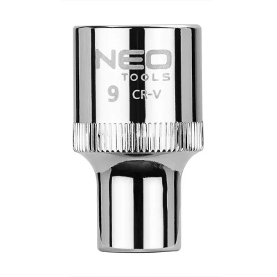 Abbildung von NEO TOOLS 08 009 Steckschlüsseleinsatz 1/2 3124 9 mm Chrom Vanadium Stahl SuperLock