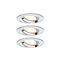 Abbildung von Paulmann 93684 Nova Plus LED Einbauleuchte 3er Set rund schwenkbar 3x6,8W IP65 dimmbar Einbaustrahler Chrom Spot Aluminium Einbaulampe 2700K