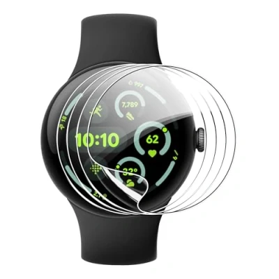 Abbildung von FDHYFGDY 4 Stück Schutzfolie für Google Pixel Watch 3 45MM Folie, Flexible TPU, iwatch 45 mm Displayschutz, Blasenfreie, Weich HD Klar Displayfolie, Volle Abdeckung, Anti Staub