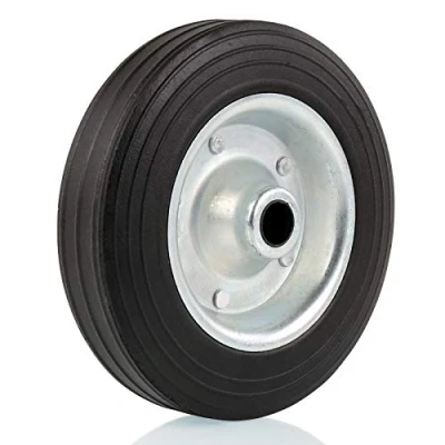 Abbildung von Ersatzrad für Stützrad Bugrad Anhänger Metall Felge mit Vollgummi Reifen 200x50mm Wohnwagen Rad
