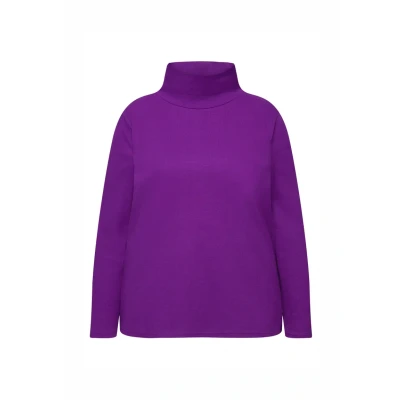 Abbildung von Ulla Popken Turtleneck Langarmshirt, Damen, Größe: 46/48, Dark purple