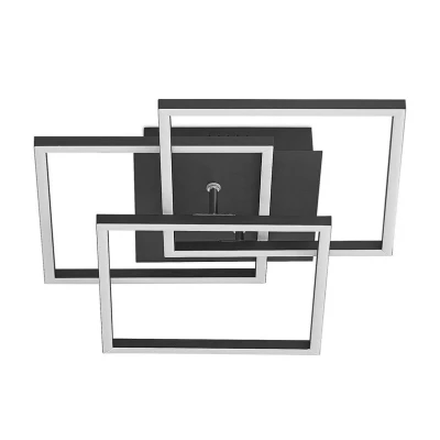 Abbildung von Lindby Qiana LED Deckenlampe CCT, eckig, schwarz