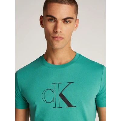 Abbildung von Calvin Klein Jeans Outline Monologo TEE Tshirt print, Herren, Größe: XXL, Bahama green