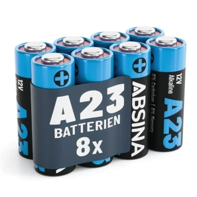 Abbildung von ABSINA 8x Batterie A23 für Garagentoröffner, 23A 12V Alkaline Batterie, (1 St)