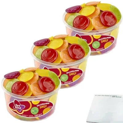 Abbildung von Red Band Fruchtgummi Smile 3er Pack (3x1200g Dose) + usy Block