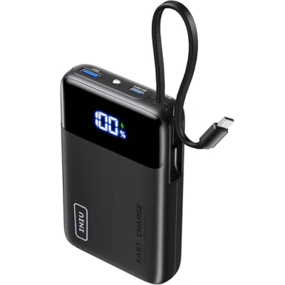 Abbildung von INIU Power Bank, Minigröße 22,5W 20000mAh Powerbank Klein mit Integriertem USB C Kabel, PD 3.0 QC 4.0 In&amp;Out, Aber Stark Externe Handyakkus für iPhone 15 14 13 12 Pro Max Samsung iPad etc