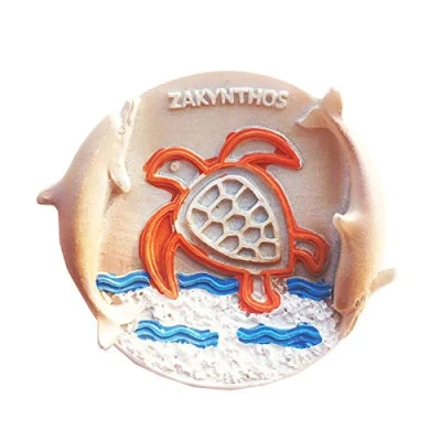 Abbildung von Zakynthos Griechenland 3D Kühlschrankmagnet, Souvenir, Geschenk, handgefertigt, Heim und Küchendekoration, Kühlschrankmagnet Kollektion