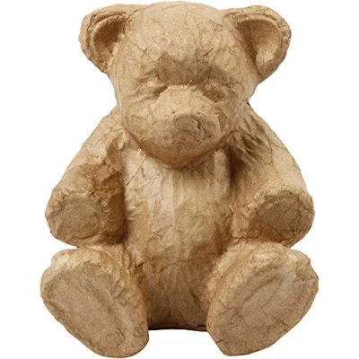Abbildung von Creativ Papier Pappmaché Teddy, braun, 18 x 15 cm
