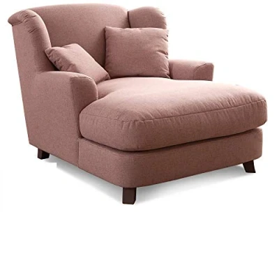 Abbildung von Cavadore XXL Sessel Assado / großer Polstersessel mit Holzfüßen und Sitzfläche Inkl. 2 Zierkissen 109 x 104 145 Flachgewebe Altrosa