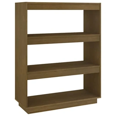 Abbildung von vidaXL Massivholz Kiefer Bücherregal Raumteiler Standregal Aktenregal Wandregal Regal Raumtrenner Bücherschrank Holzregal Honigbraun 80x35x103cm