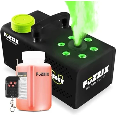 Abbildung von Fuzzix F506V Vertikale Nebelmaschine Mini mit Lichteffekt und 250ml Nebelfluid, Party 500 Watt Fernbedienung, Nebelsäulen, Fog Machine, Gadgets Hochzeit, Party, DJ, Bars