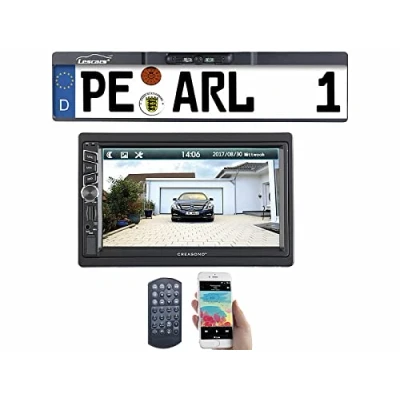 Abbildung von Creasono Doppel DIN: 2 DIN MP3 Autoradio mit Touchdisplay und Funk Rückfahr Kamera (DIN Radio, Opel Rückfahrkamera, Kfz Freisprechanlagen)