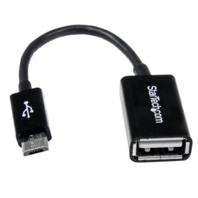 Abbildung von StarTech.com Micro USB auf OTG Adapter Stecker / Buchse Kabel 13cm On The Go in Schwarz