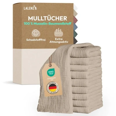 Abbildung von Laleni Spucktuch Spucktücher Baby aus Reiner Baumwolle, (30 tlg), OEKO TEX Zertifizierte Mulltücher