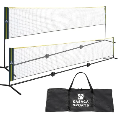 Abbildung von Höhenverstellbares Netz für Volleyball, Badminton, Pickleball, Beach Paddle &amp; Tennis Tragbares Freizeitnetz mit Tragetasche 518x155cm Outdoor Indoor Sport Spiel