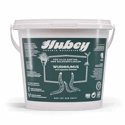 Abbildung von HUBEY Wurmhumus für Pflanzen Komposterde Balkon u. Garten Natürlicher Stickstoffdünger Humus Gartenerde Bio Dünger, Universaldünger (1 L)